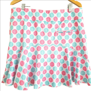2 piece-Coral Bay Golf Skort/ Top SPF 50 Tropical Citrus Print Sz L  NWT